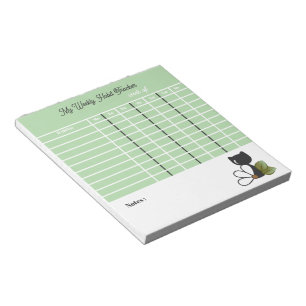 Cute Black Cat and flower – Personalised Notepad