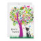 Cute Black Cat and Flower Tree Birthday Invitation