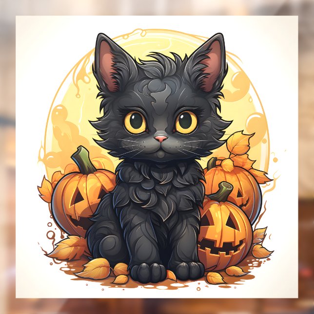 Cute Black Cat and Jack-o-Lanterns (Sheet 2)