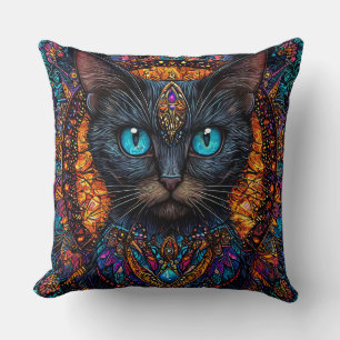 Cute black cat cushion
