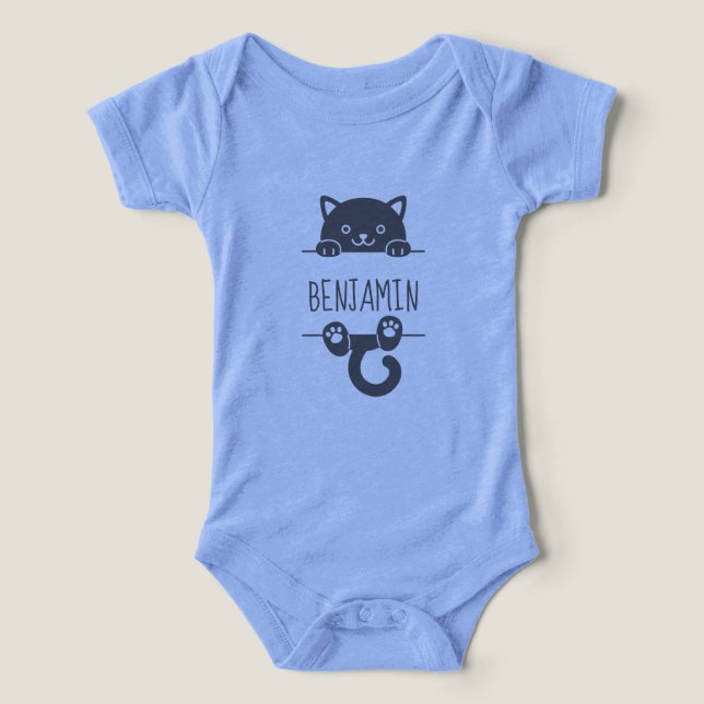 Cute Black Cat Custom Name (Design Front)