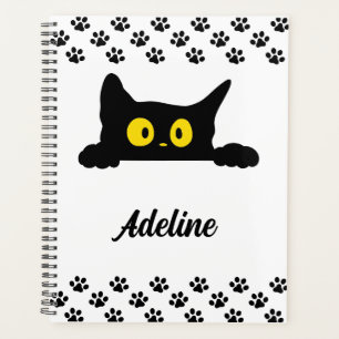 Cute black cat custom planner