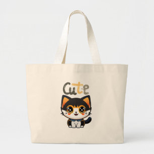 Cute black cat design cats lovers buy now... large tote bag