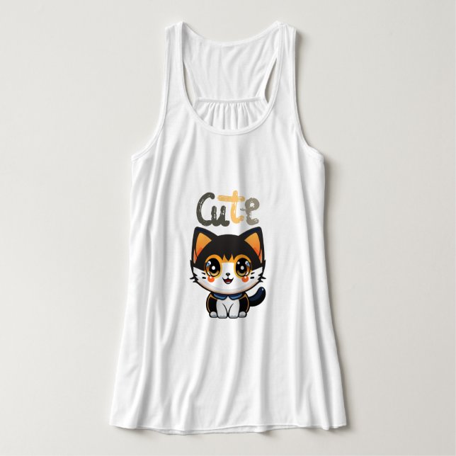 Cute black cat design| cats lovers | buy now... singlet (Design Front)
