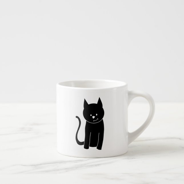 Cute Black Cat Espresso Cup (Right)