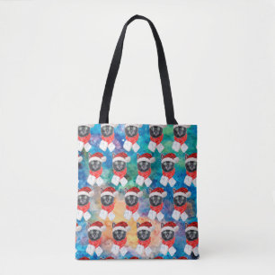 Cute Black Cat Funny Christmas Holidays Tote Bag