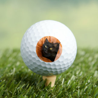 Cute Black Cat Golf Balls