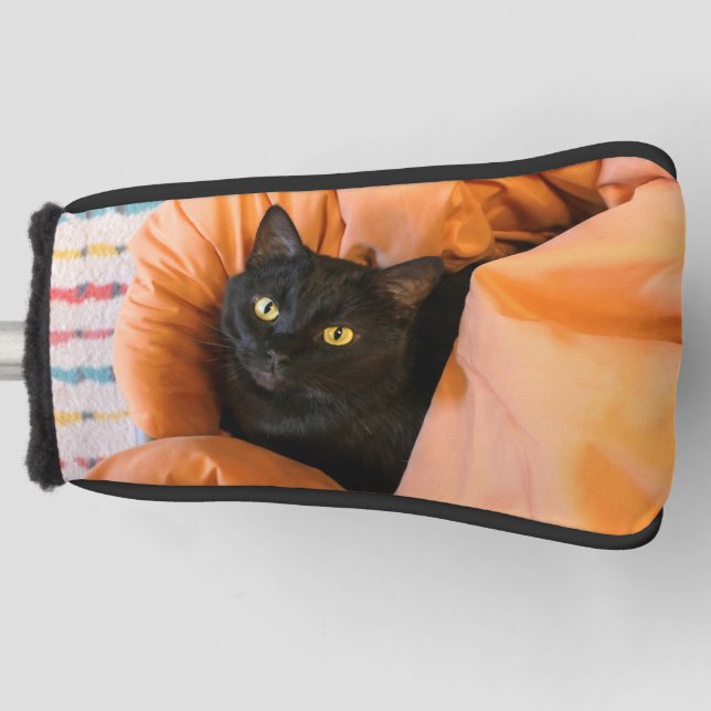 Cute Black Cat Golf Head Cover (Front)