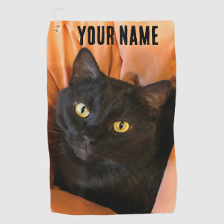 Cute Black Cat Golf Towel