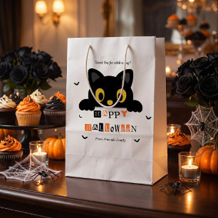 Cute Black Cat Halloween Medium Gift Bag