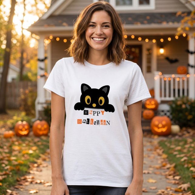 Cute Black Cat Halloween T-Shirt (Creator Uploaded)