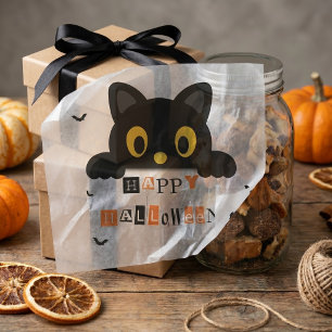 Cute Black Cat Halloween Tissue Paper