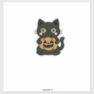 Cute Black Cat Holding Jack O Lantern Pumpkin � Ka