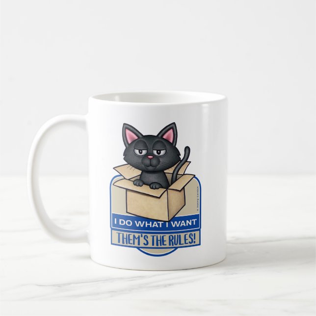 Cute Black Cat I Do What I Want Coffee Mug (Left)