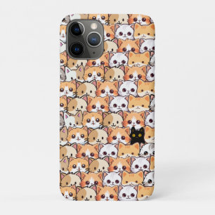 Cute black cat in orange cats pet Seamless Pattern Case-Mate iPhone Case