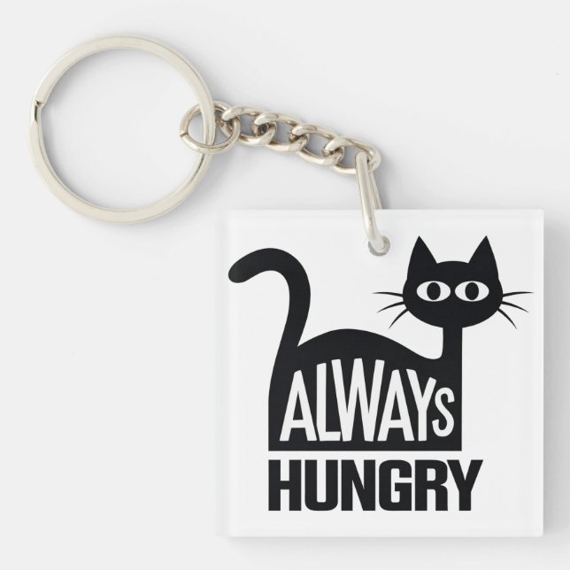 Cute Black cat Key Ring (Front)