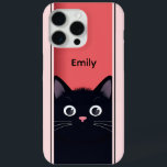 Cute Black Cat Kitten Modern Personalised Name iPhone 15 Pro Max Case<br><div class="desc">Cute Black Cat Kitten Modern Personalised Name iPhone 15 Pro Max Phone Cases features a cute black cat peering through a door with your personalised name in simple modern script typography. Designed by Evco Studio www.zazzle.com/store/evcostudio</div>