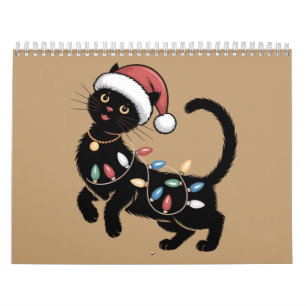 Cute Black Cat Lover Christmas Mom Gift Holiday    Calendar