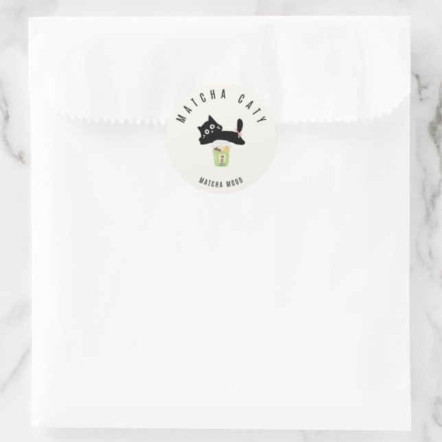 Cute Black Cat Matcha Sticker | Matcha Caty |  (Bag)
