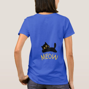 Cute Black Cat MEOW T-Shirt for Cat Lovers 🐱