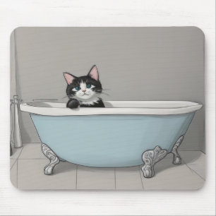 Cute Black Cat Mouse Pad