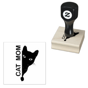 Cute Black Cat Mum Rubber Stamp
