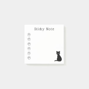 Cute Black Cat Paws Custom Text Post-it Notes
