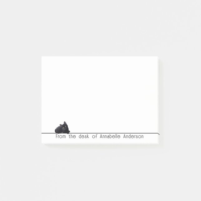 Cute Black Cat Personalise Notes (Front)