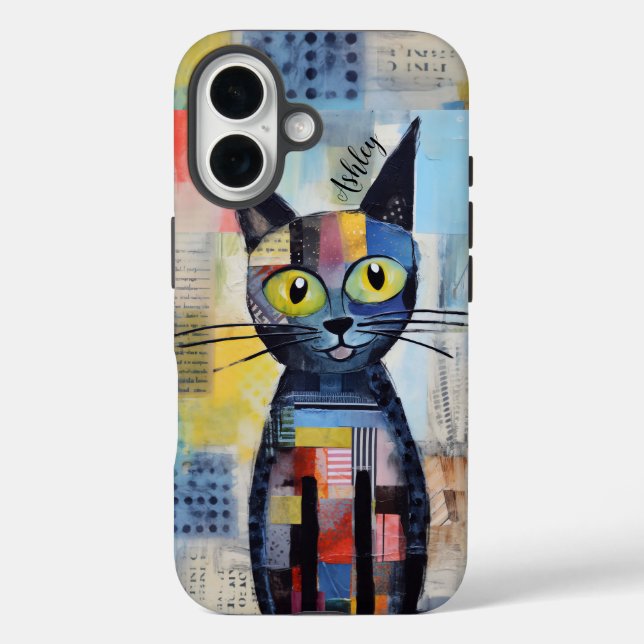 Cute Black Cat Personalised Case-Mate iPhone Case (Back)