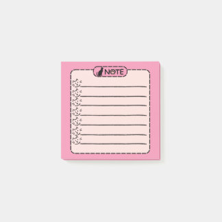 Cute Black Cat Personalised Post-it Notes