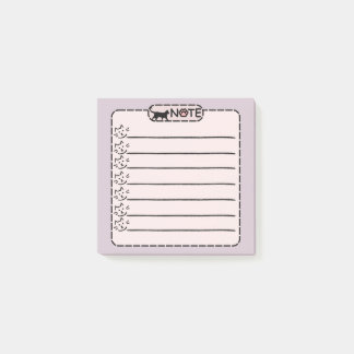 Cute Black Cat Personalised Post-it Notes
