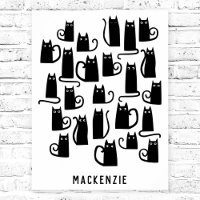 Cute Black Cat Personalised