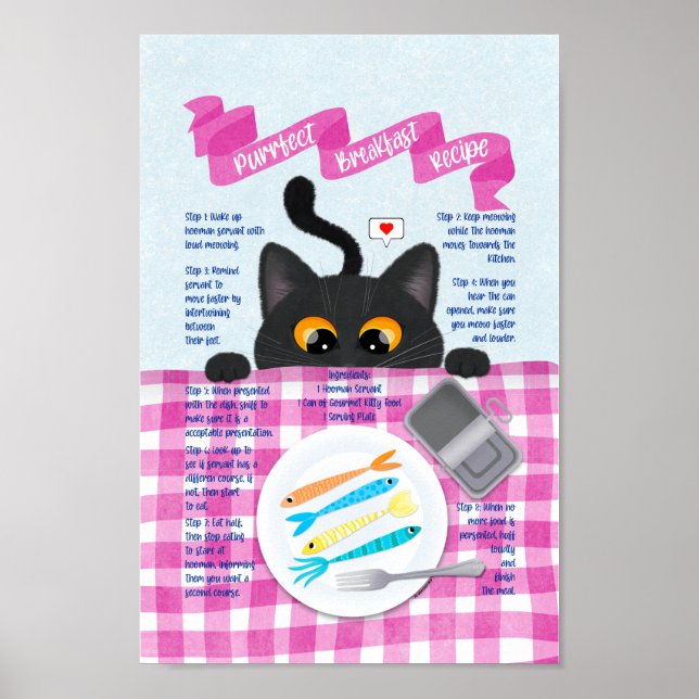 Cute Black Cat Poster (Front)