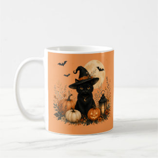 Cute Black Cat Pumpkin Halloween Coffee Mug
