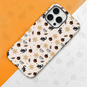 Cute Black Cat Pumpkin Halloween Pattern iPhone 16 Pro Max Case