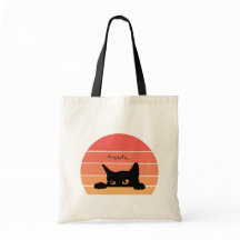 Cute Black Cat Reusable Trick or Treat Bag