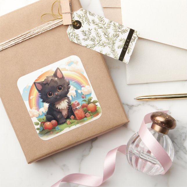 Cute black cat sticker (Gifting)