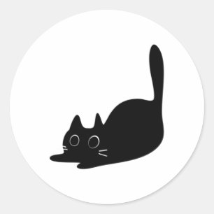 Cute Black Cat Sticker Sticker 