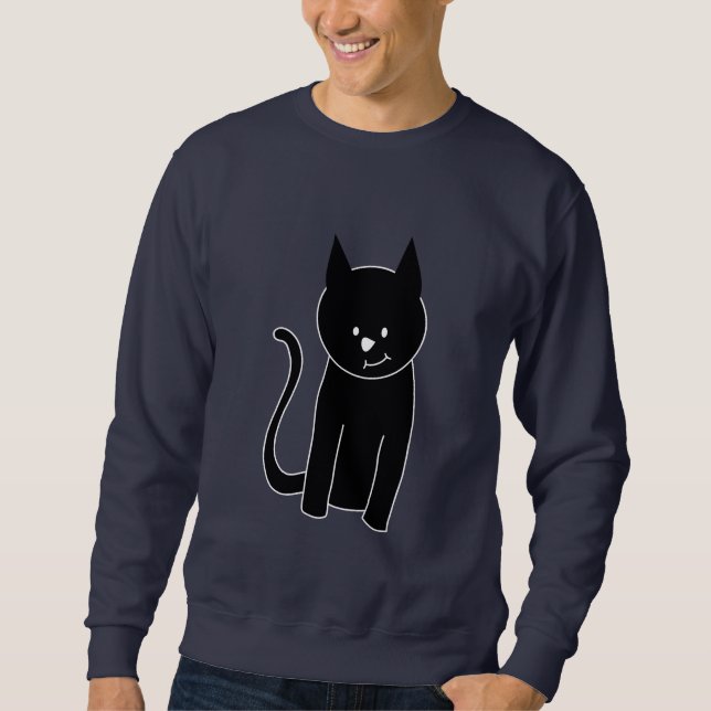 Cute Black Cat Sweatshirt (Front)
