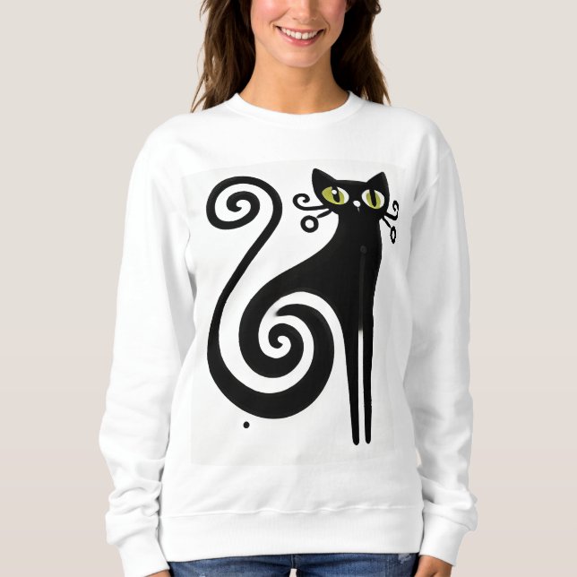 Cute Black cat Sweatshirt (Front)