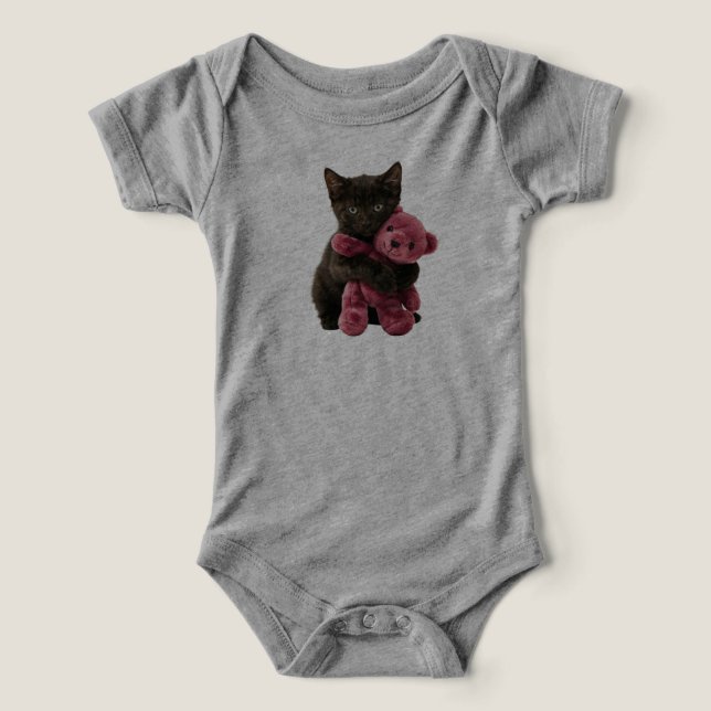 Cute Black Cat Teddy Bear  (Design Front)
