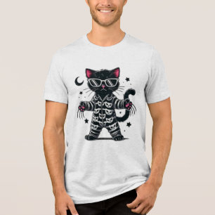 Cute Black Cat Tri-Blend Shirt