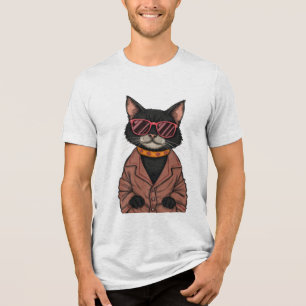 Cute Black Cat Tri-Blend Shirt