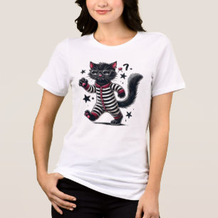 Cute Black Cat Tri-Blend Shirt