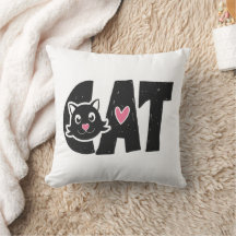 Cute Black Cat Typography Design