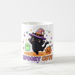 Cute Black Cat Witch Halloween Coffee Mug