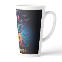 Cute Black Cat Witch Sitting on Jack O Lantern