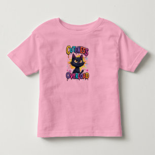 Cute Black Cat With Big Yellow Eyes Toddler T-Shirt