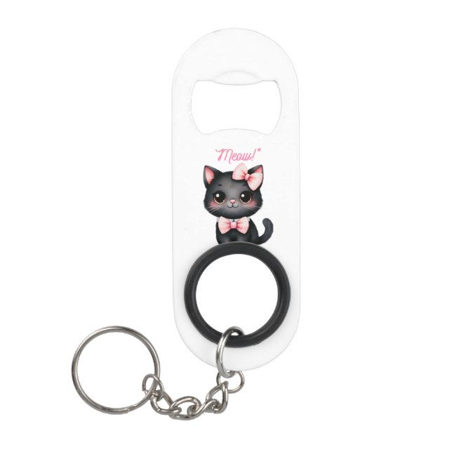 Cute Black Cat with Bow for Halloween Decoration (Front)