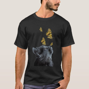 Cute Black Cat With Butterfly Cat Adoption For Cat T-Shirt